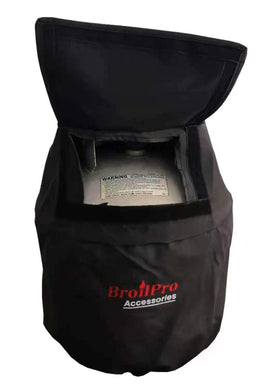BroilPro Accessories propane tank cover side view highlights durable exterior protection.