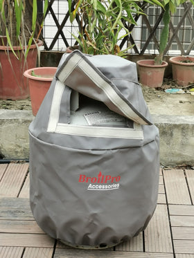BroilPro Accessories weatherproof brown propane tank cover keeps tanks tidy and ready for use.