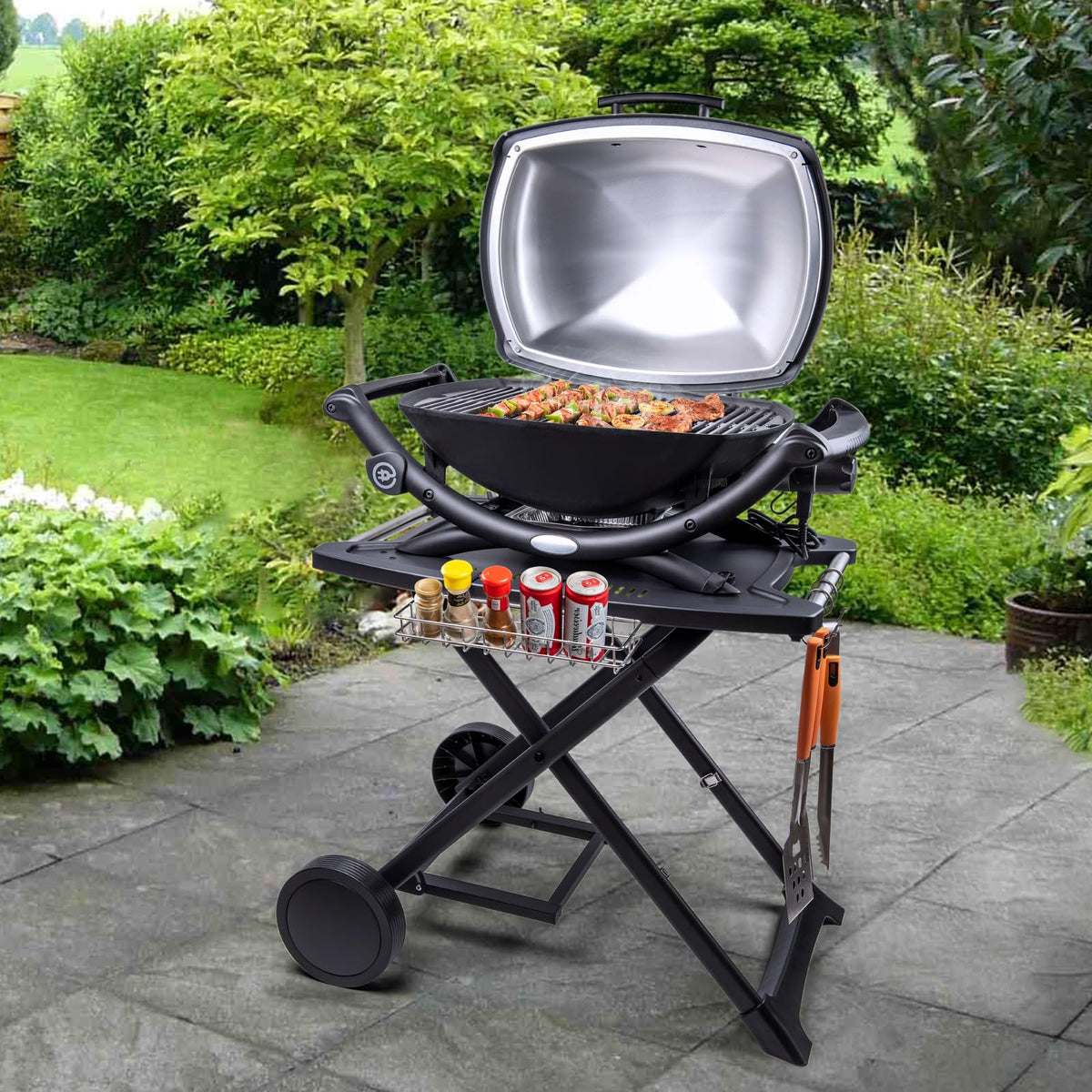Simple, tool-free assembly view for the Broil-X cart.