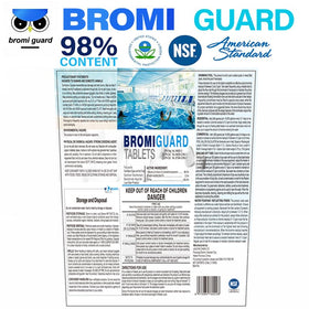 BROMIGUARD bromine tablets 2-5-lbs pack, long-lasting disinfection for pools and hot tubs.