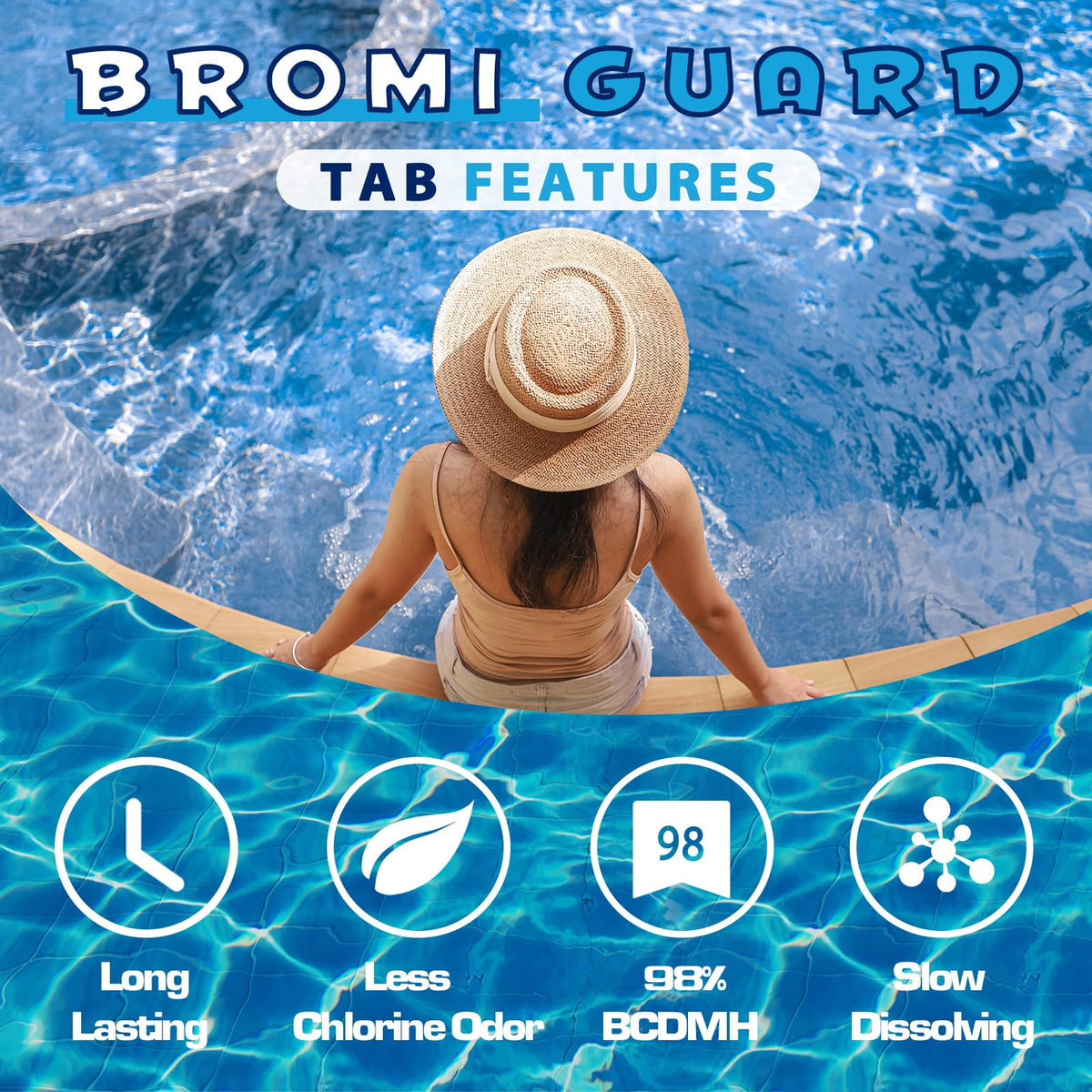 BROMIGUARD low-odor bromine tablets for chlorine-free spa comfort