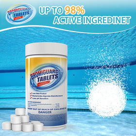 BROMIGUARD tablet dissolving in spa water for sanitation