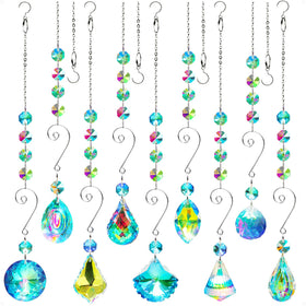Bronlama suncatchers nine-piece set creates rainbow reflections in sunlight.