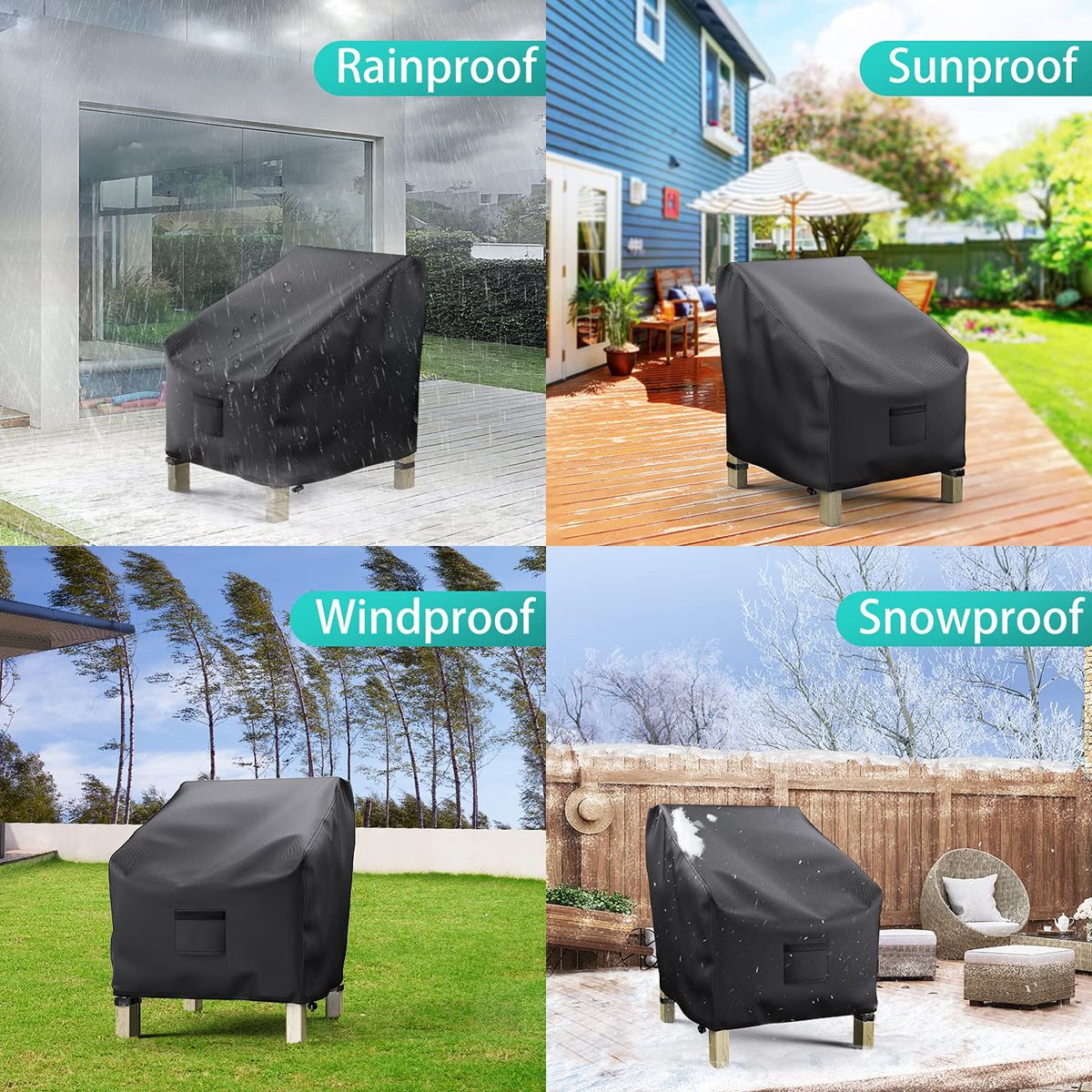 BROSYDA easy-setup cover with four straps for secure fit.