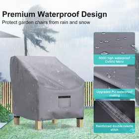 BROSYDA gray outdoor chair cover providing weather protection for furniture