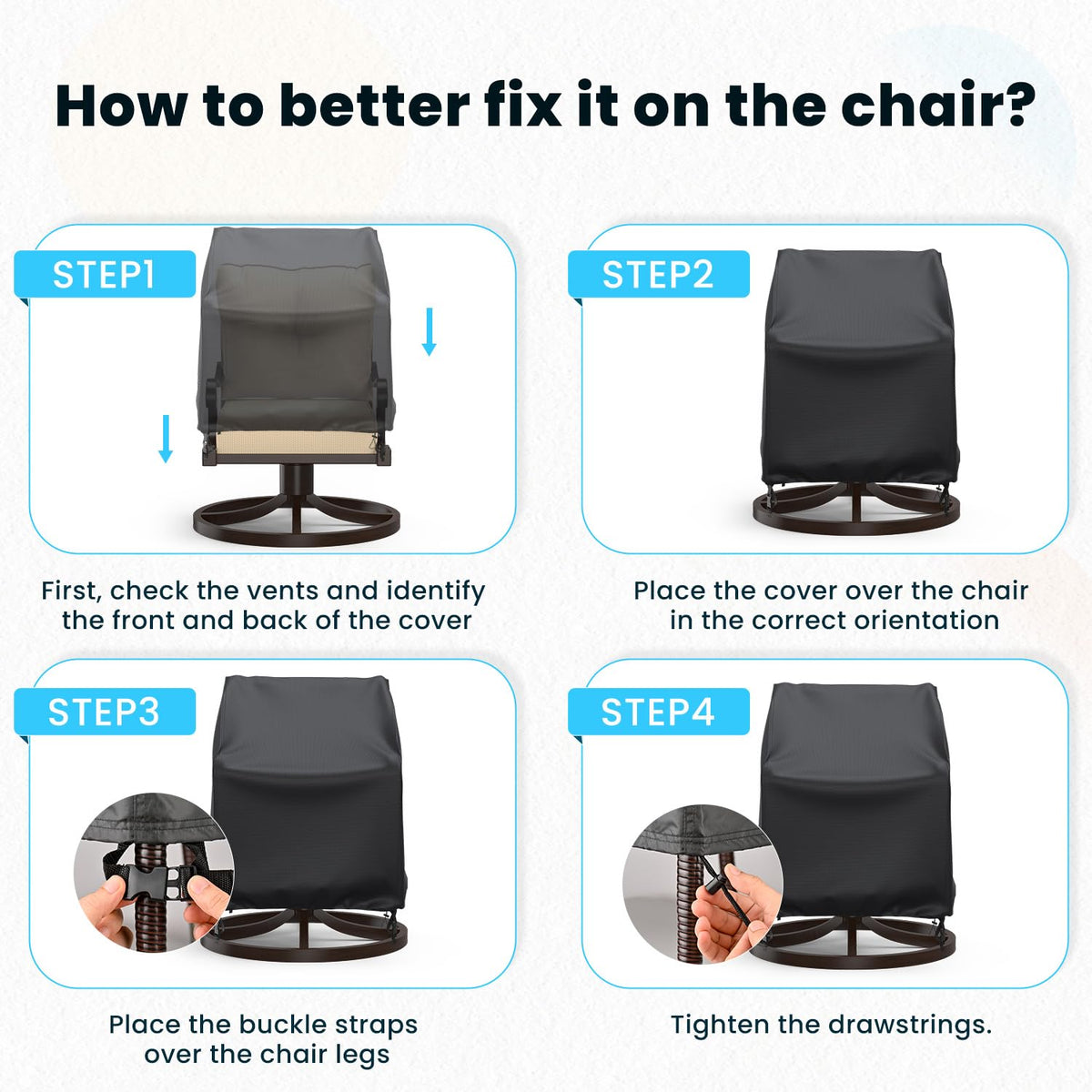 BROSYDA outdoor chair cover allows quick removal for seasonal storage