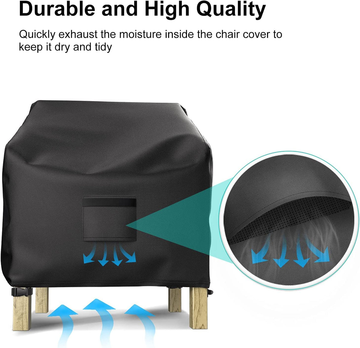 BROSYDA durable oxford fabric provides all-season outdoor chair protection.