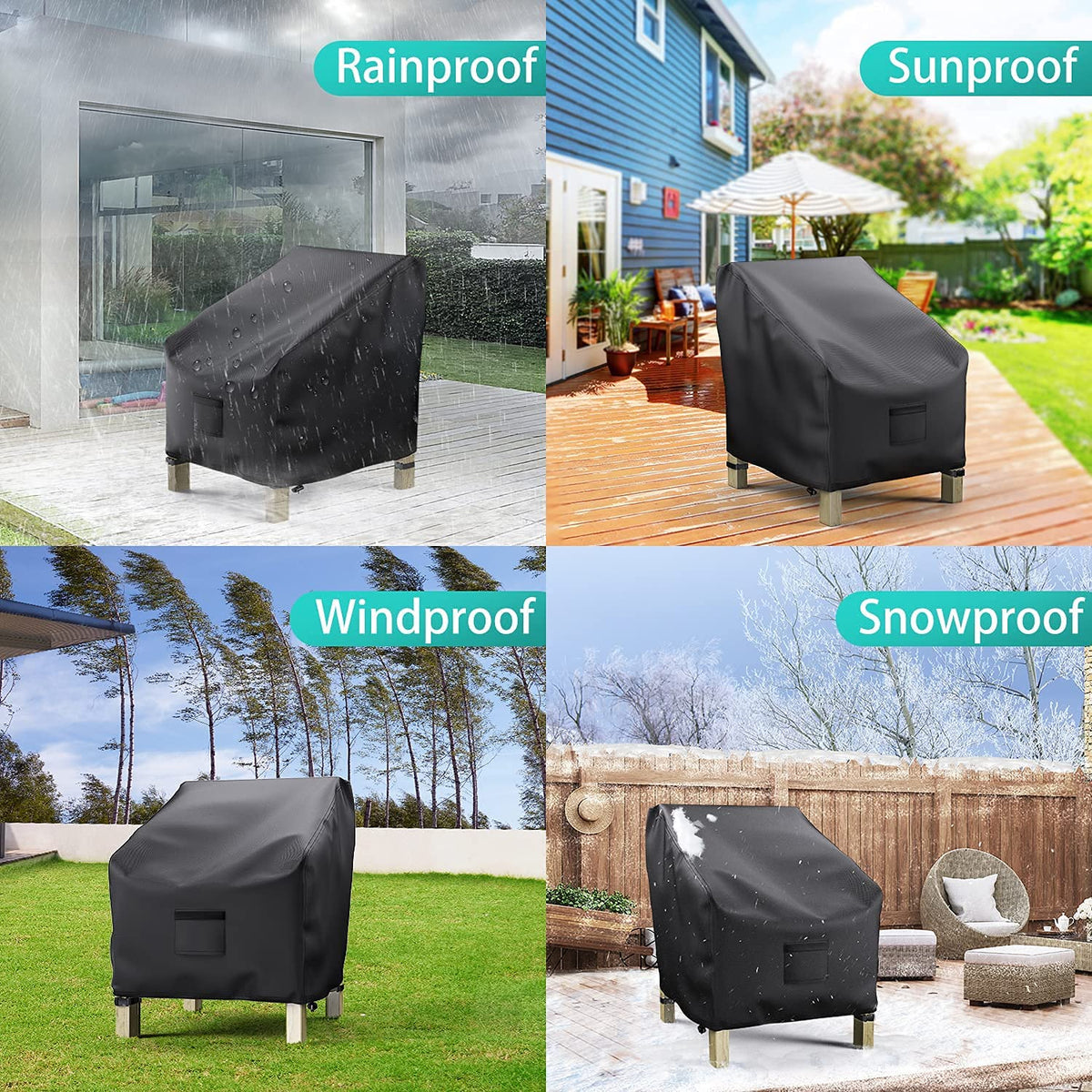 BROSYDA large lounge deep-seat cover fits wide chairs.