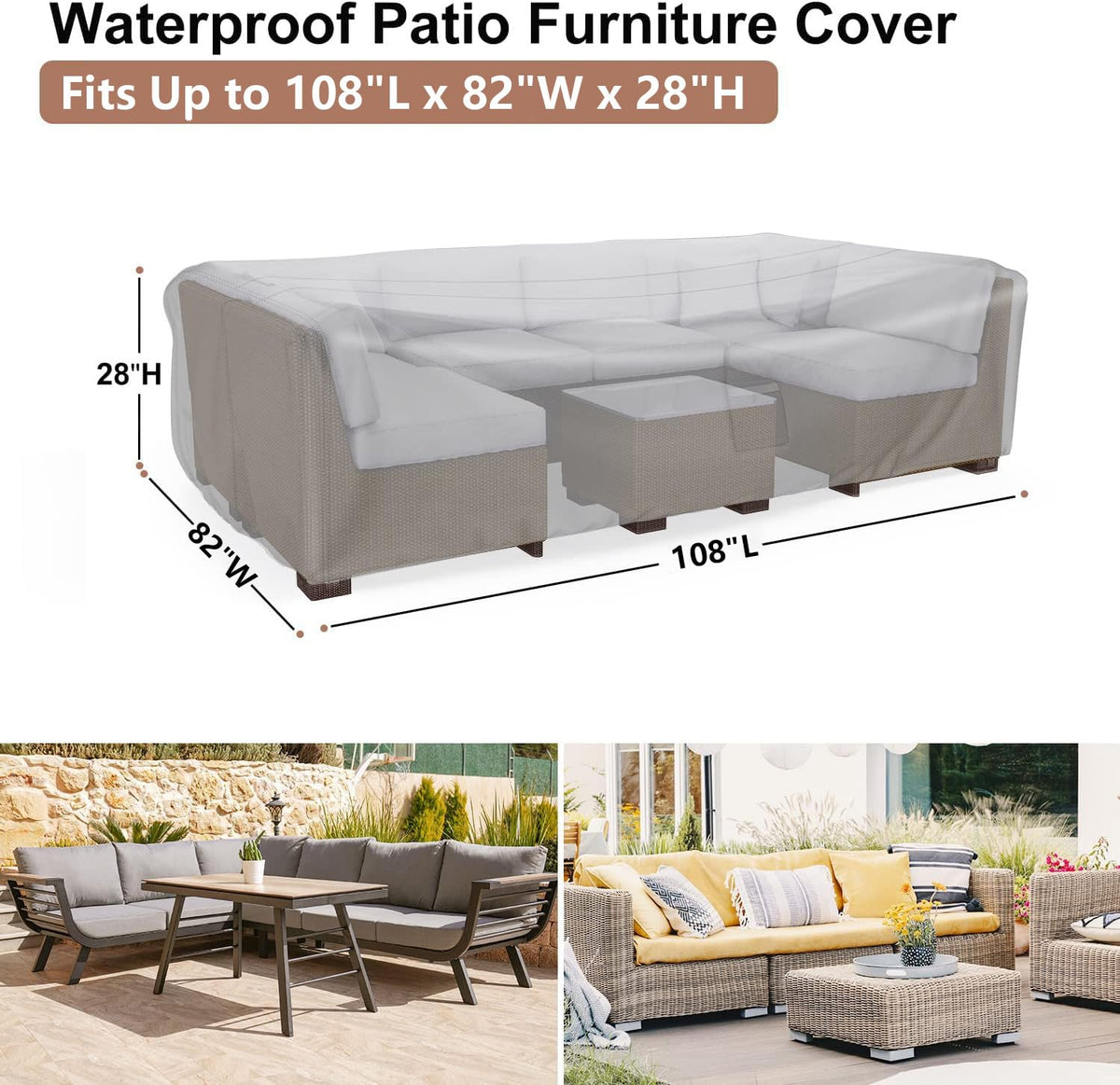 BROSYDA heavy-duty 420D fabric provides durable protection for furniture