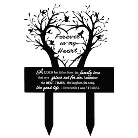 BRUKUSUR garden stake with heart-tree design for lasting memorial display