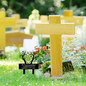 BRUKUSUR grave marker with engraved words for graveside remembrance