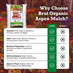 Brut Worm Farms mulch around potted plant for moisture balance.