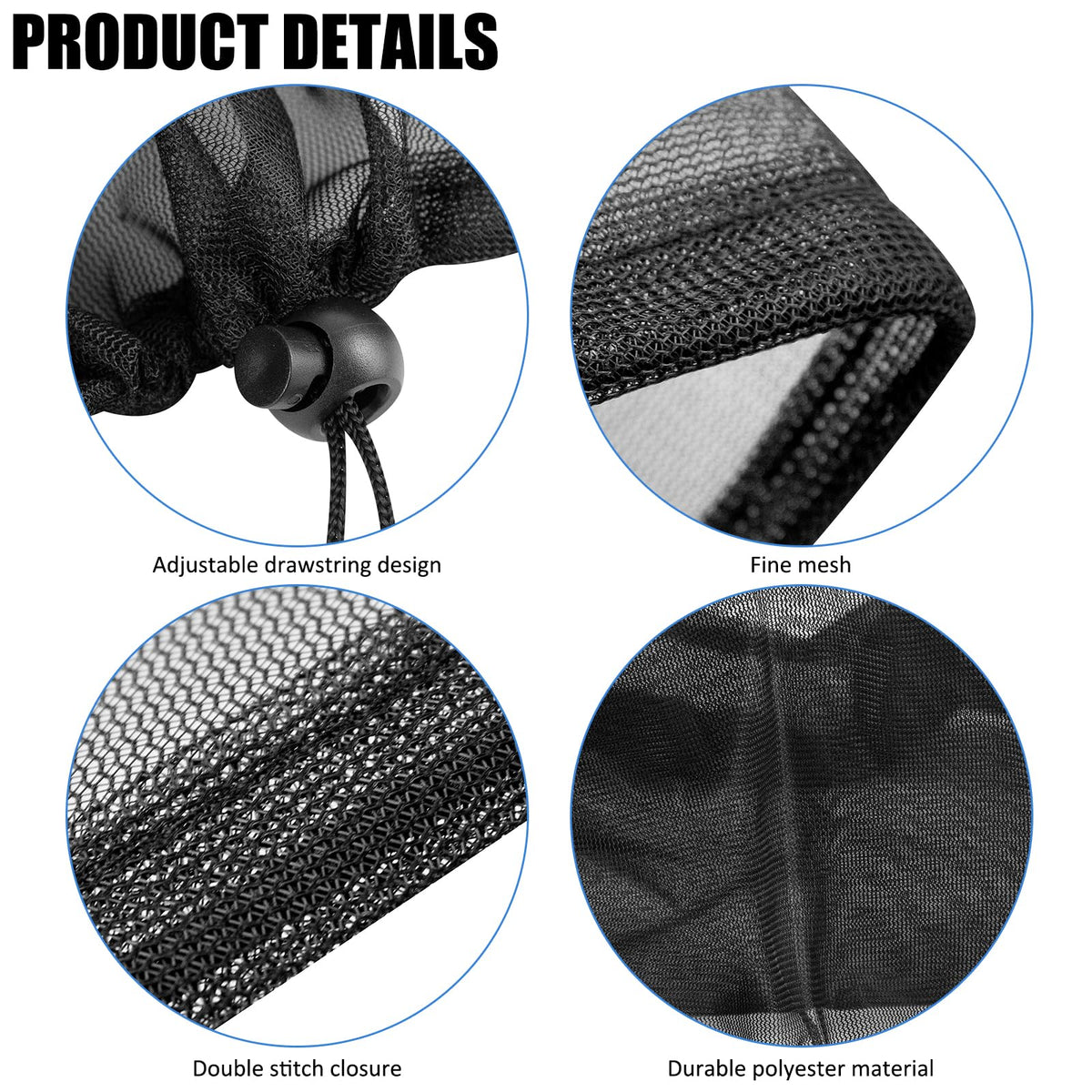 Bruwaa drawstring mesh fits up to 39 inches diameter rain barrels