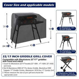 bruwaa griddle cover for Blackstone 17-inch with hood provides snug fit and protection