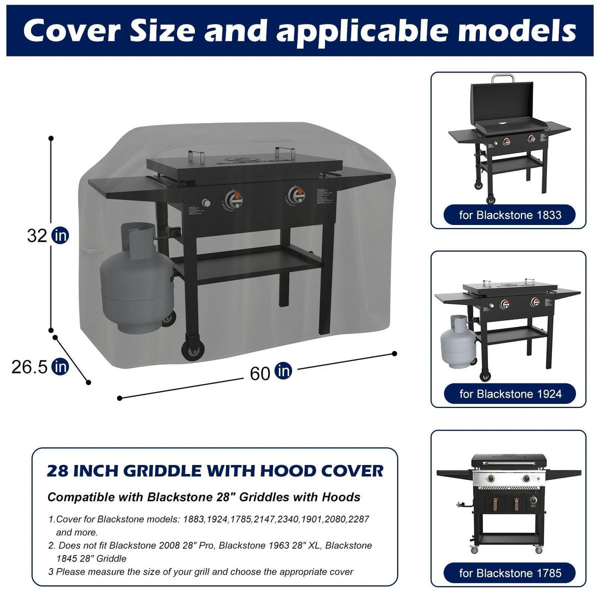 bruwaa griddle cover uses 600D fabric to endure outdoor use