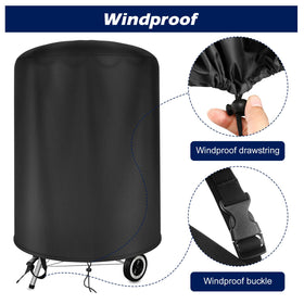 bruwaa Weber 18-inch grill cover with bottom buckle prevents wind loss