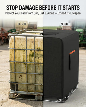BRUXOLAY IBC tote cover side zipper for quick water-level checks.