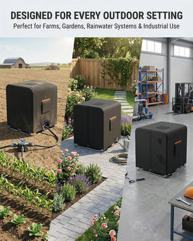 All-weather BRUXOLAY IBC tote cover ready for outdoor use.