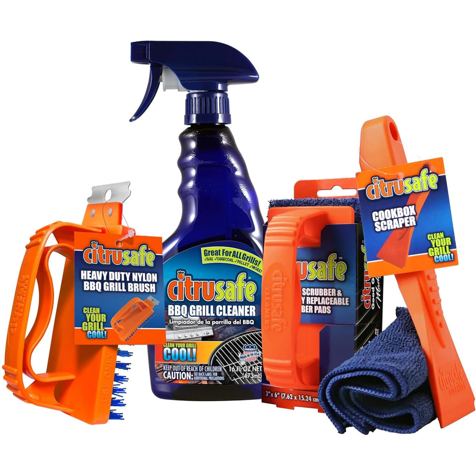 Bryson Brothers CitruSafe cleaner spray powers through grill grease on grates