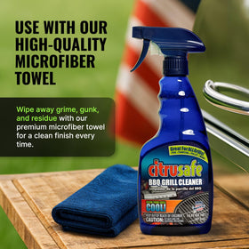 Bryson Brothers CitruSafe microfiber towel buffs grates without scratching