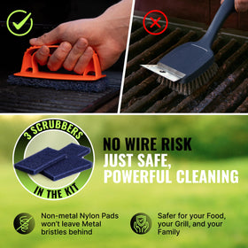 Bryson Brothers CitruSafe nylon brush cleans grates without bristle shedding