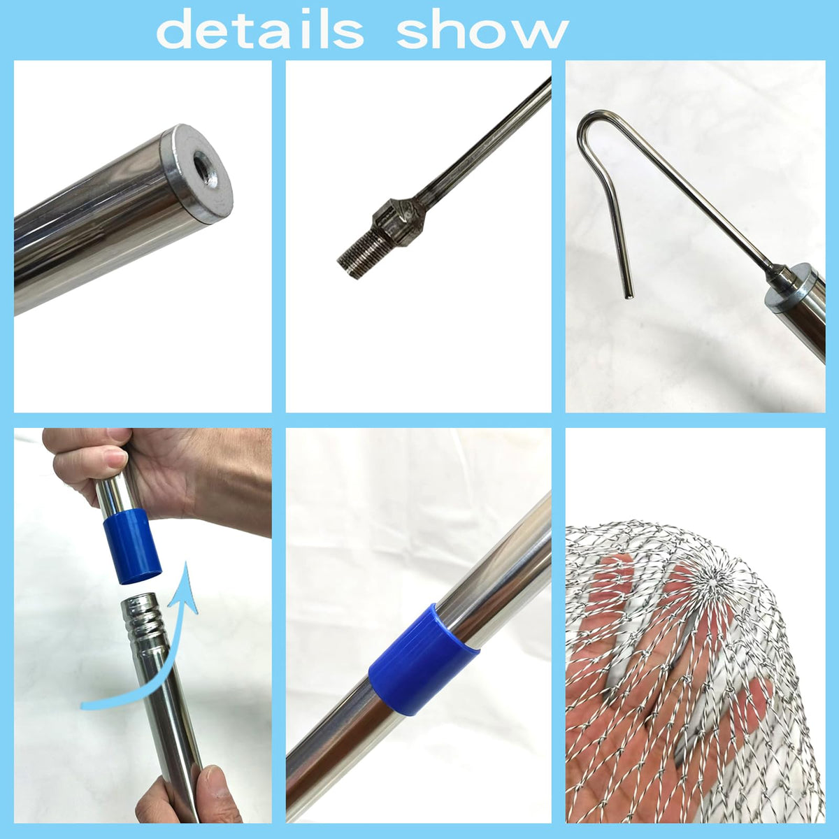 BRZFWLMYDF detachable-pole enables adjustable reach for easy poultry capture.