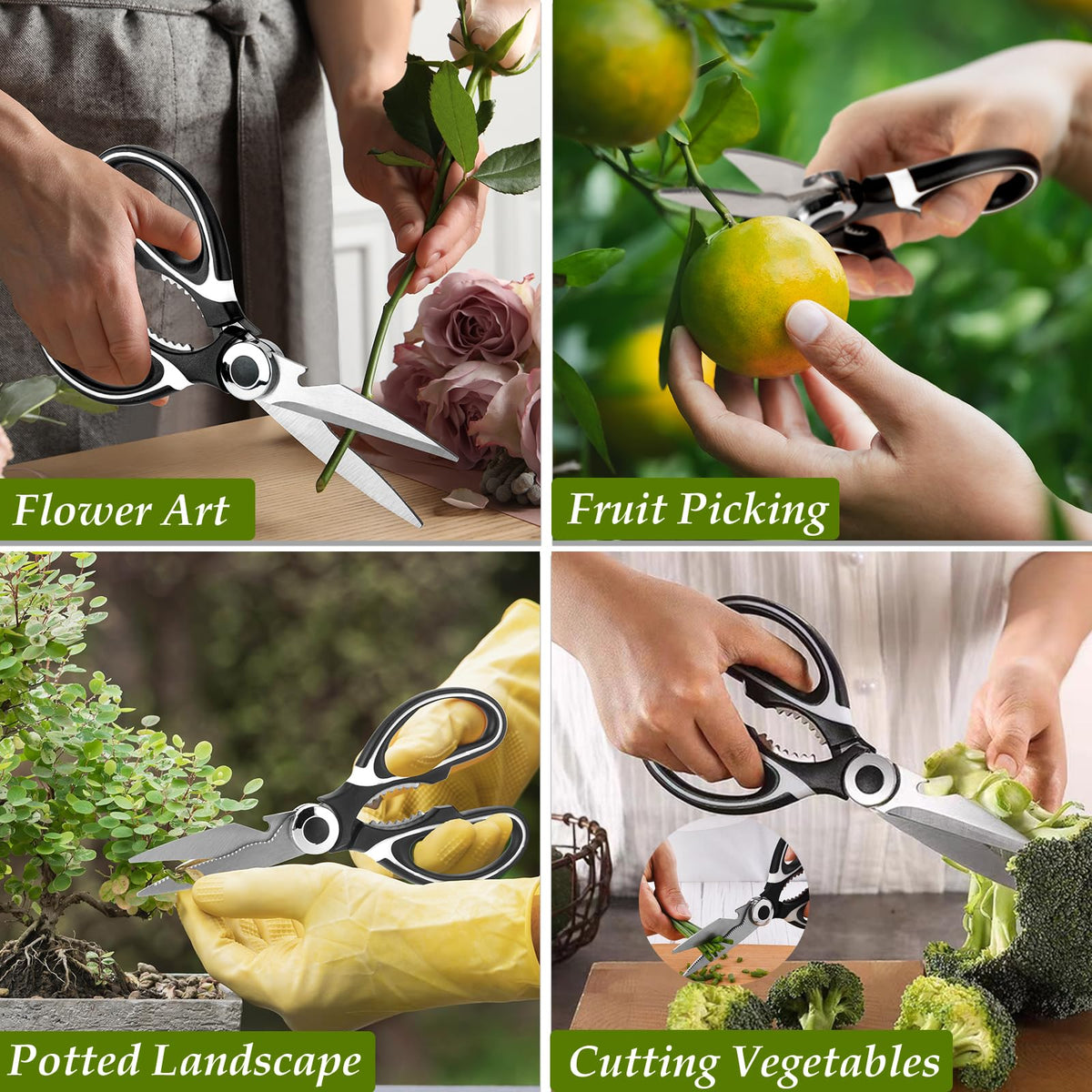 BSADIY floral scissors offering precision pruning in dense foliage.