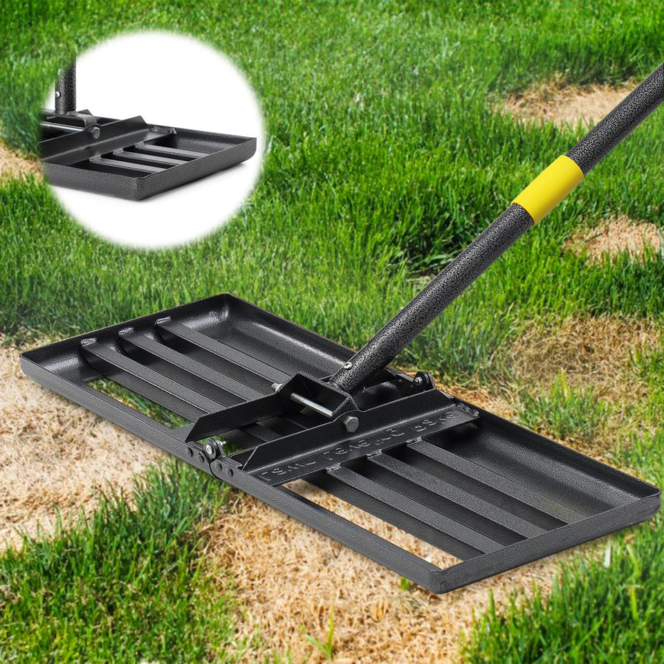 BsBsBest Lawn Leveling Rake front glide for even seed beds