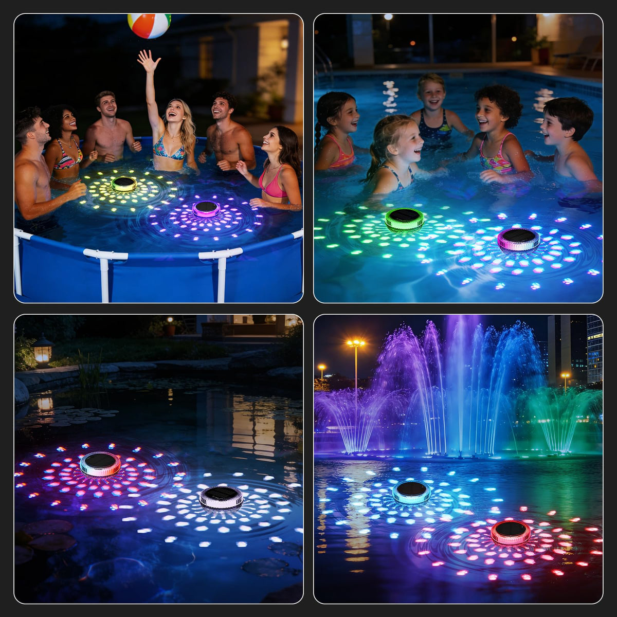 Bsgifts solar pool light charges via sun and lights up automatically.