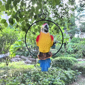 BSIRZAM hand-painted parrot garden ornament brightens yards near tiki bars.