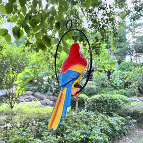 BSIRZAM hanging parrot ornament with chain, effortless setup.