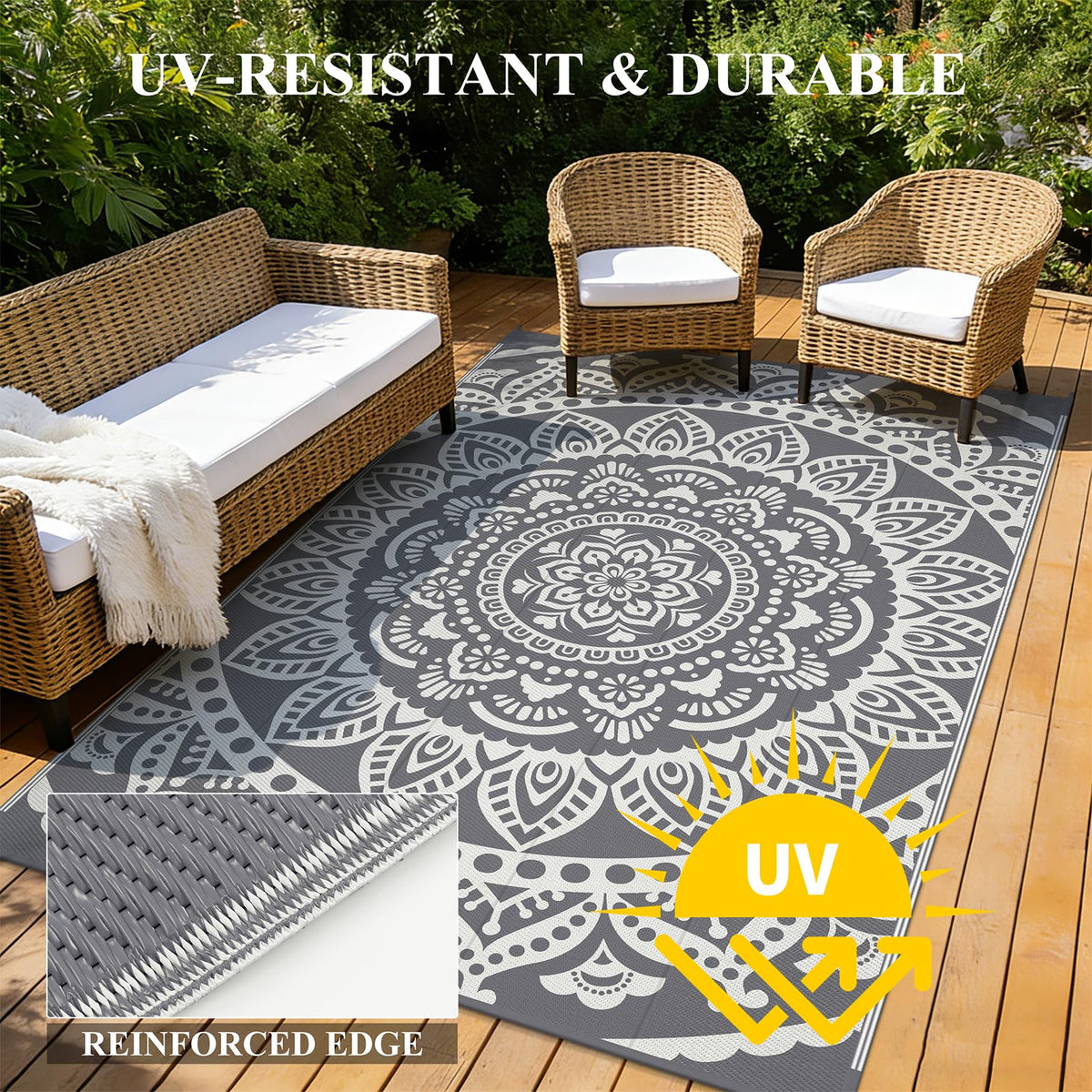 Bsmathom lightweight, foldable rug for travel