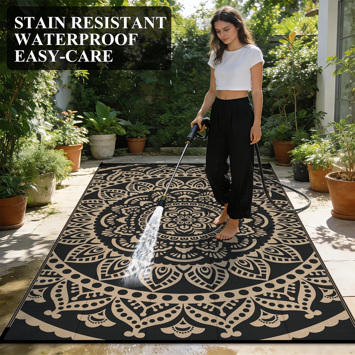 Bsmathom lightweight rug folded for travel and storage