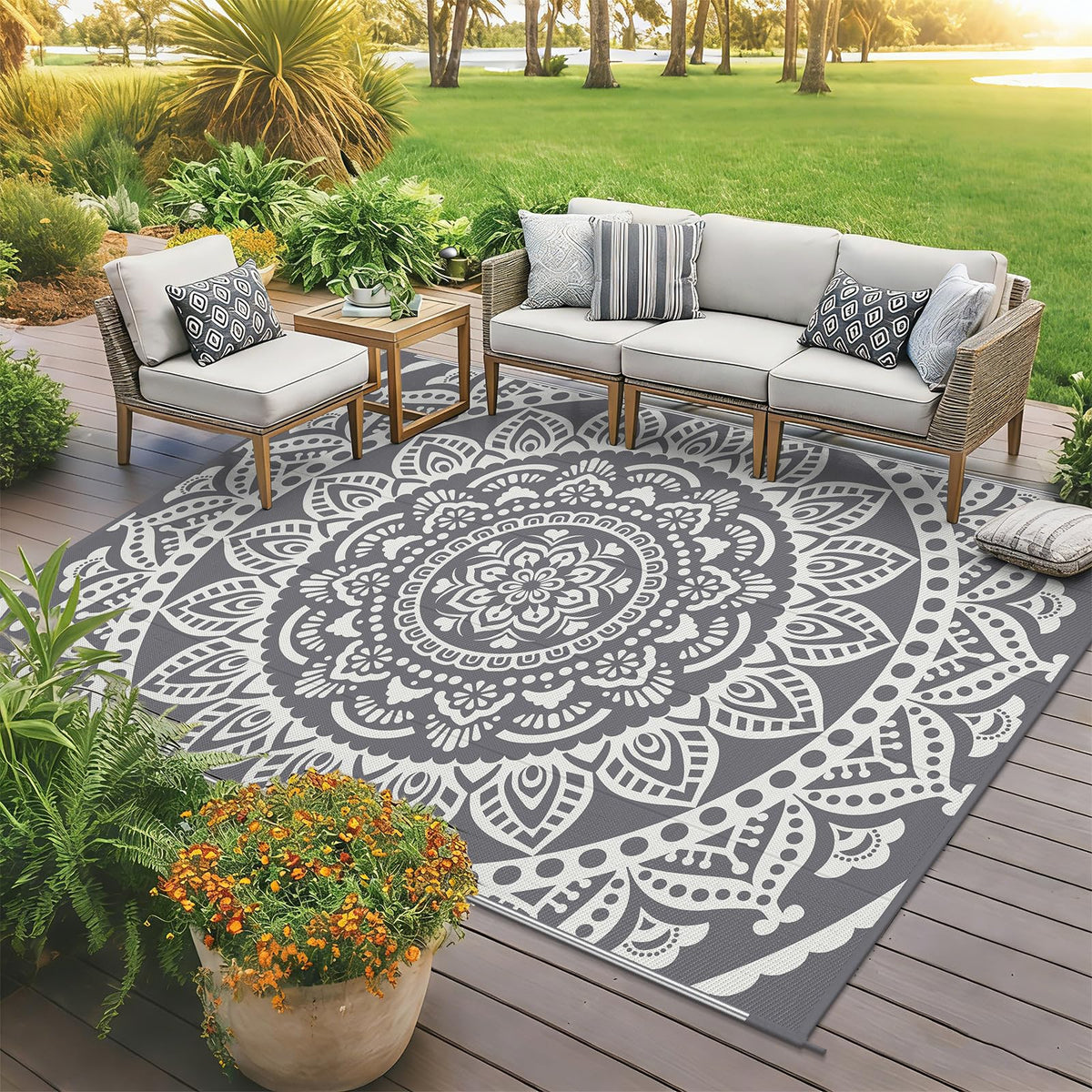 Bsmathom reversible boho rug design on both sides