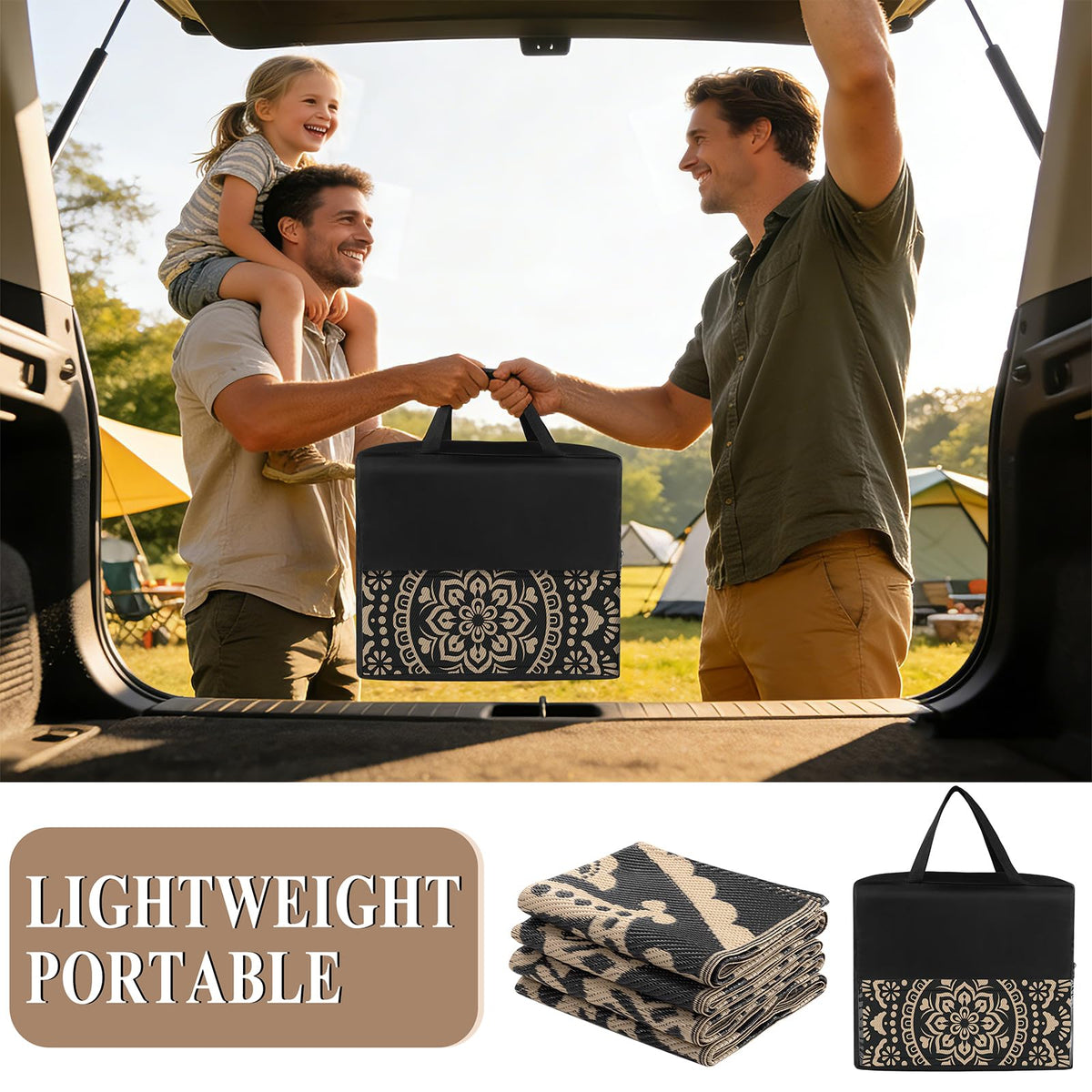 Bsmathom UV-stable outdoor rug under bright sun on patio