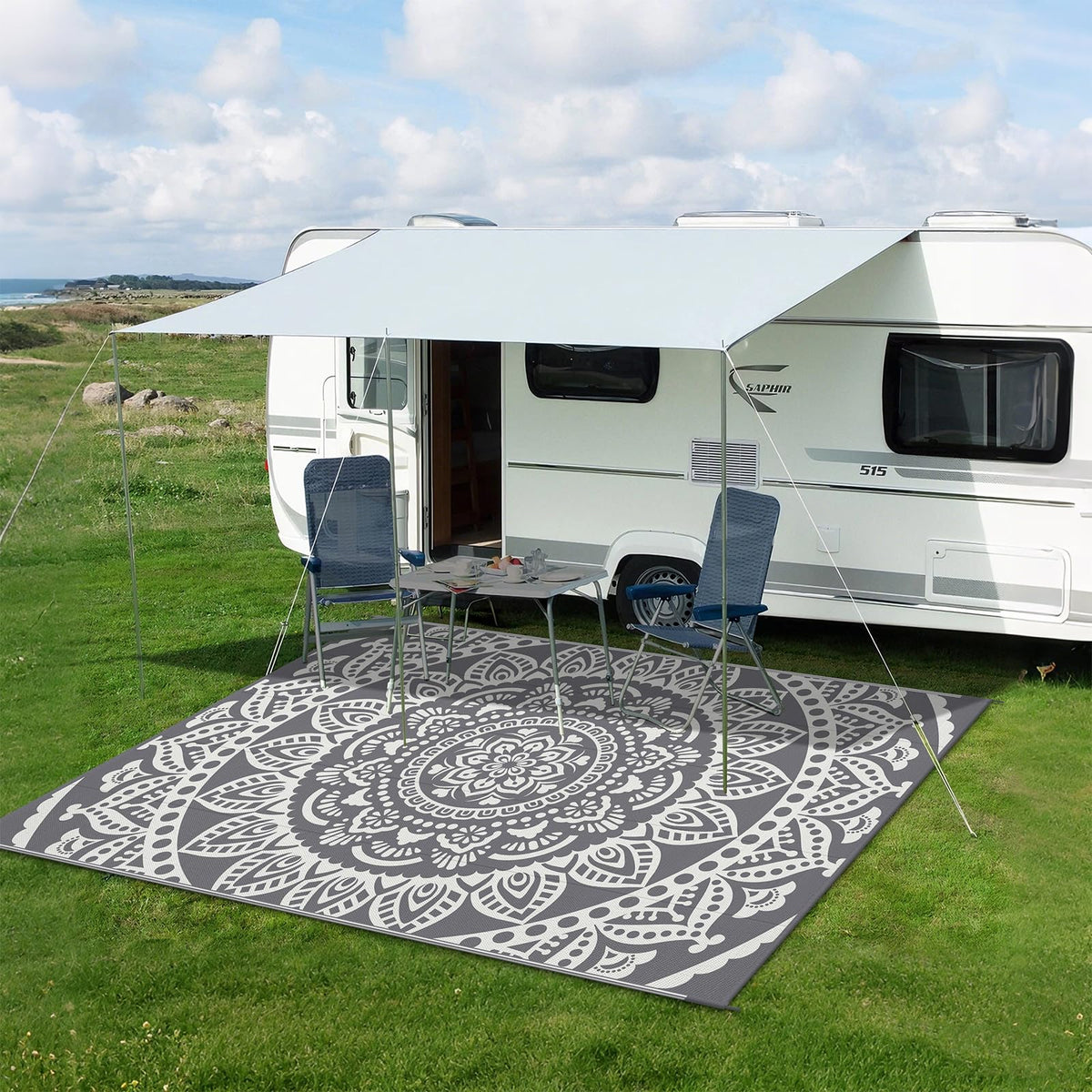 Bsmathom UV-stabilized outdoor rug resists fading