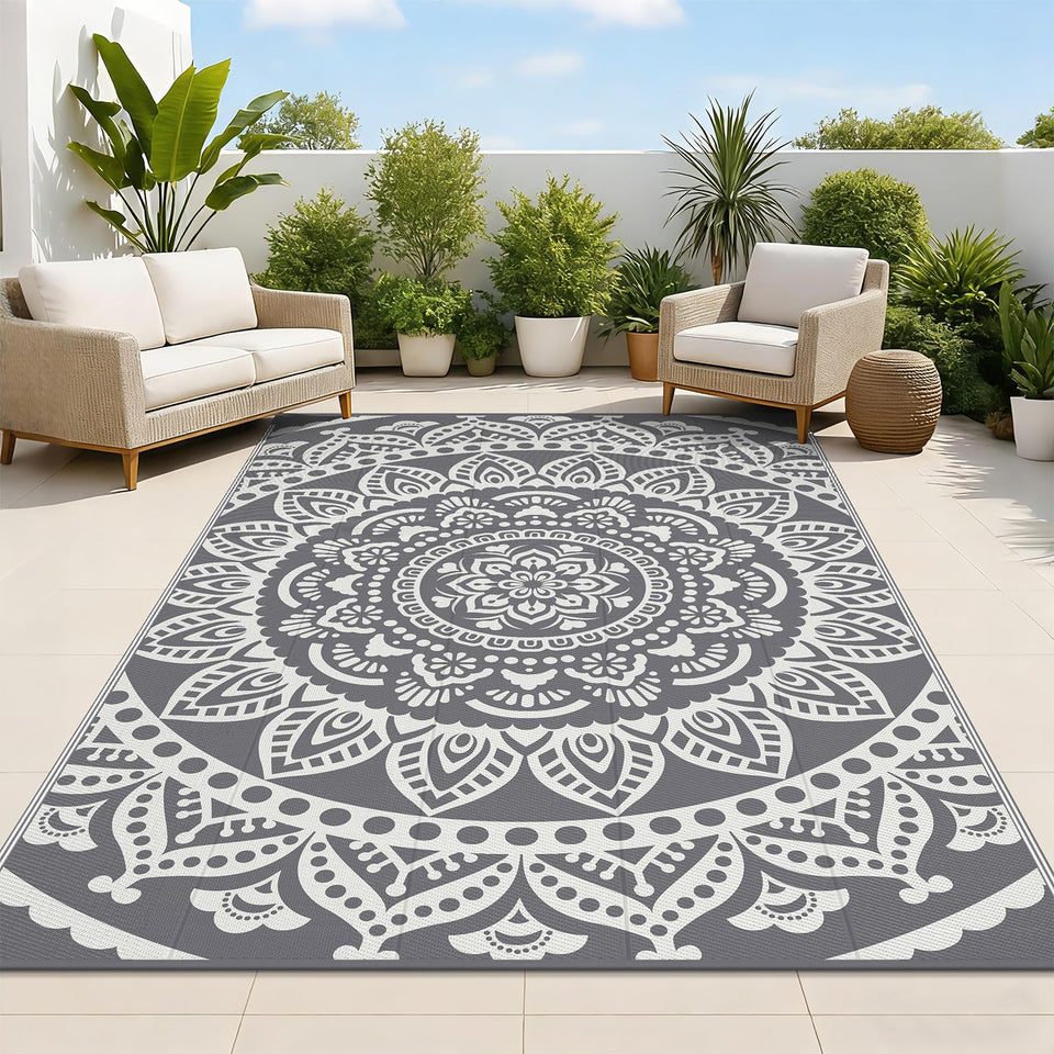 Bsmathom waterproof outdoor rug in 5x8 for patio with dry surface