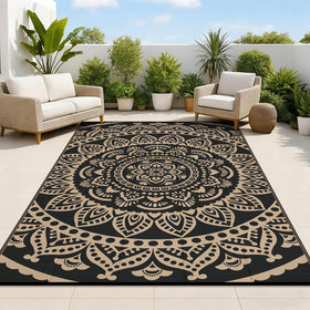 Bsmathom waterproof outdoor rug close-up boho pattern for patio use