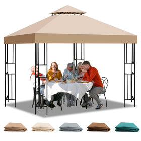 Bsteciar 10x10 double-tier gazebo canopy top for breathable outdoor shade