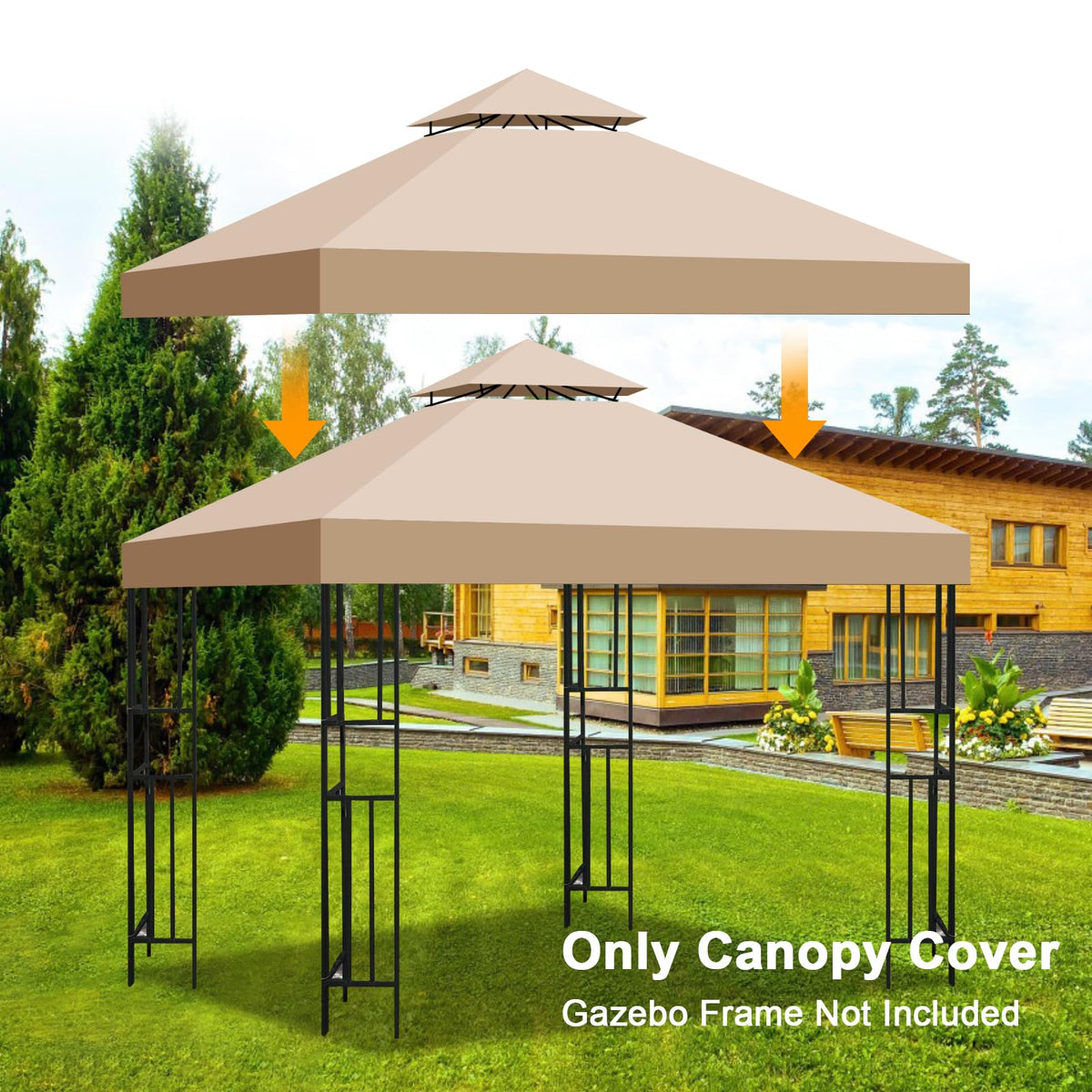 Bsteciar easy install with hook-and-loop strips on gazebo