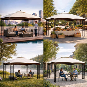 Bsteciar wide-application canopy fits most 10x12 gazebos for versatile use.