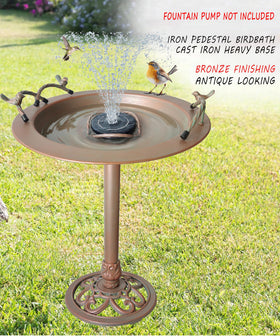 BSTGIFTS birdbath rim design shows branches, inviting birds to perch.