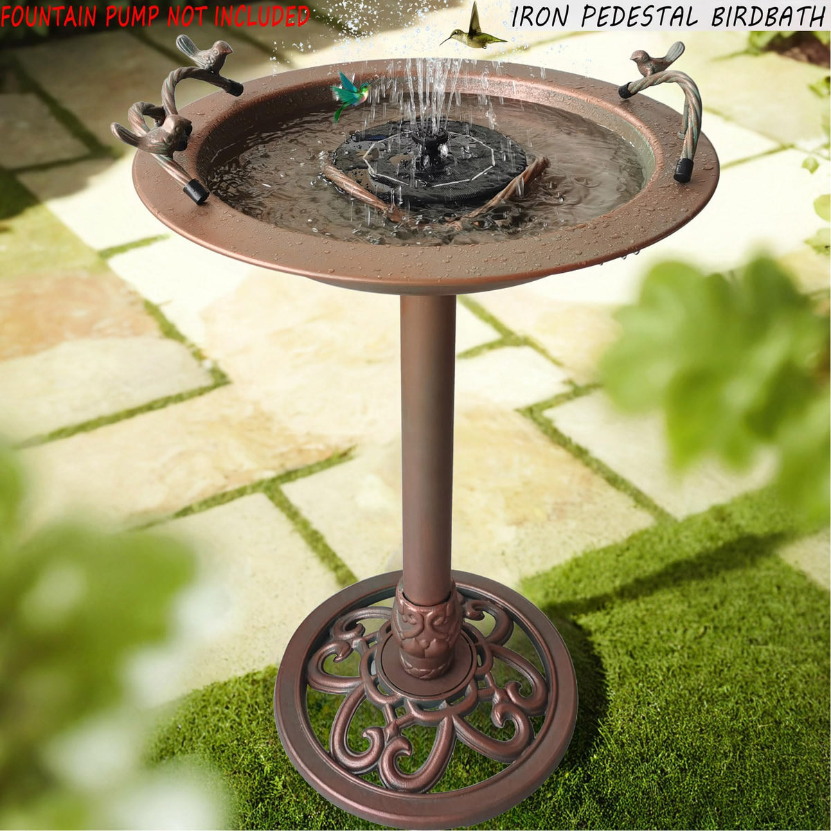 BSTGIFTS 18.5-inch bowl diameter invites multiple birds to clean and sip.
