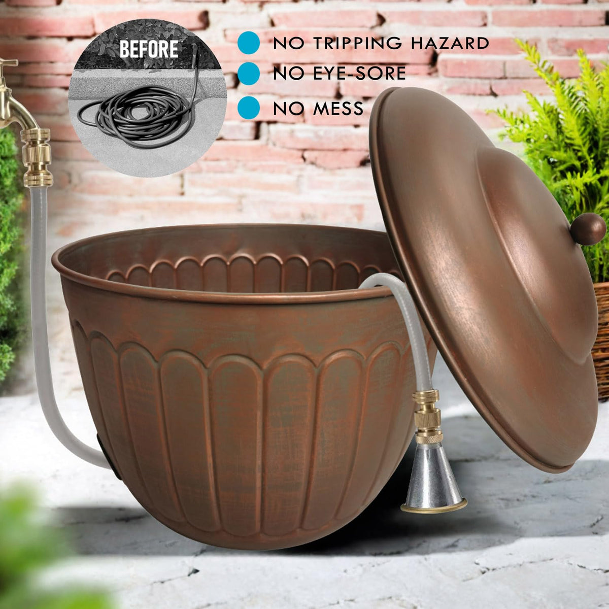 BSTGIFTS hose pot drainage hole prevents water pooling in base.