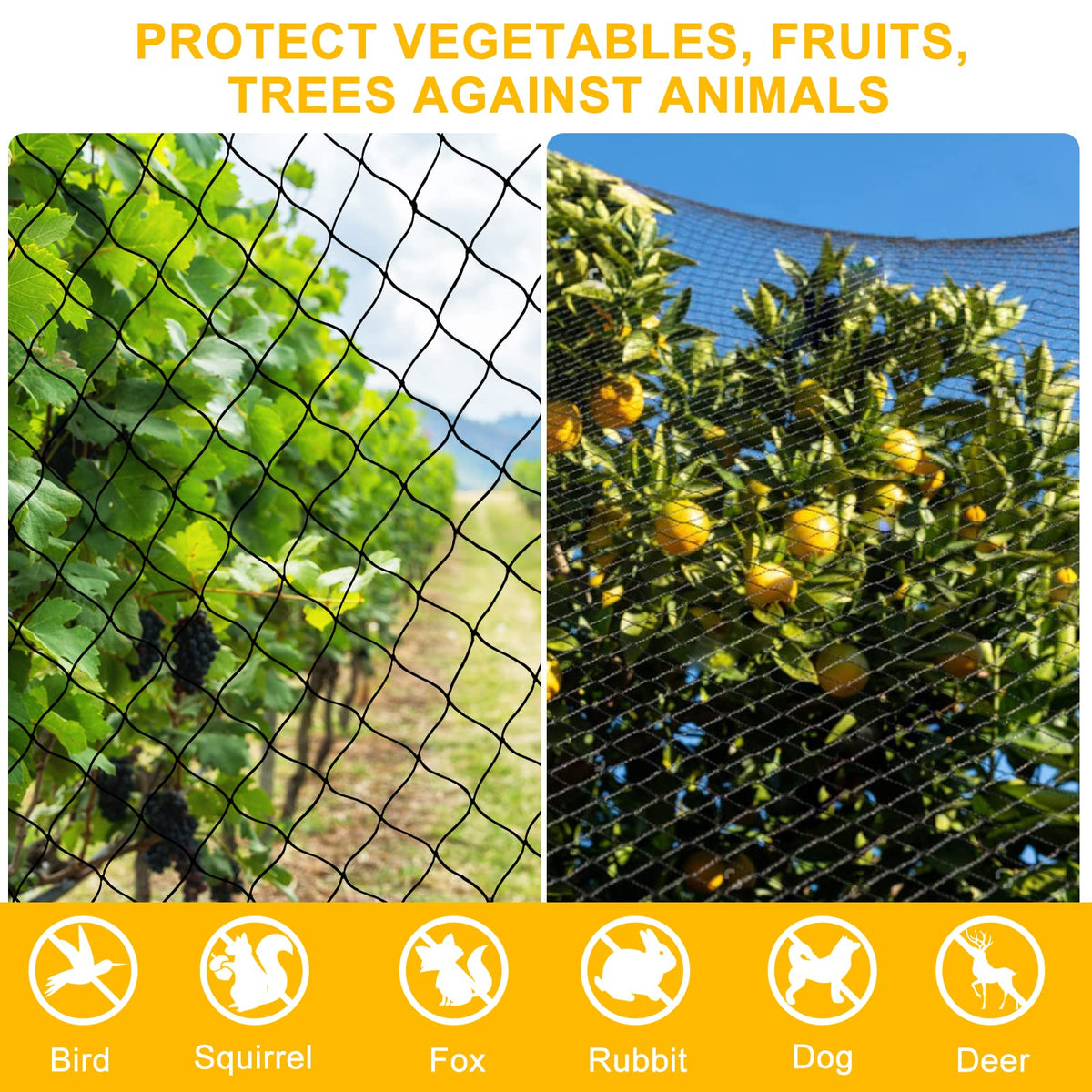 BSTPCOO bird netting 2.4-inch mesh close-up showing durable weave