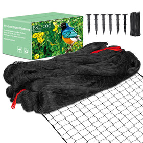 BSTPCOO bird netting over a chicken coop providing durable protection.
