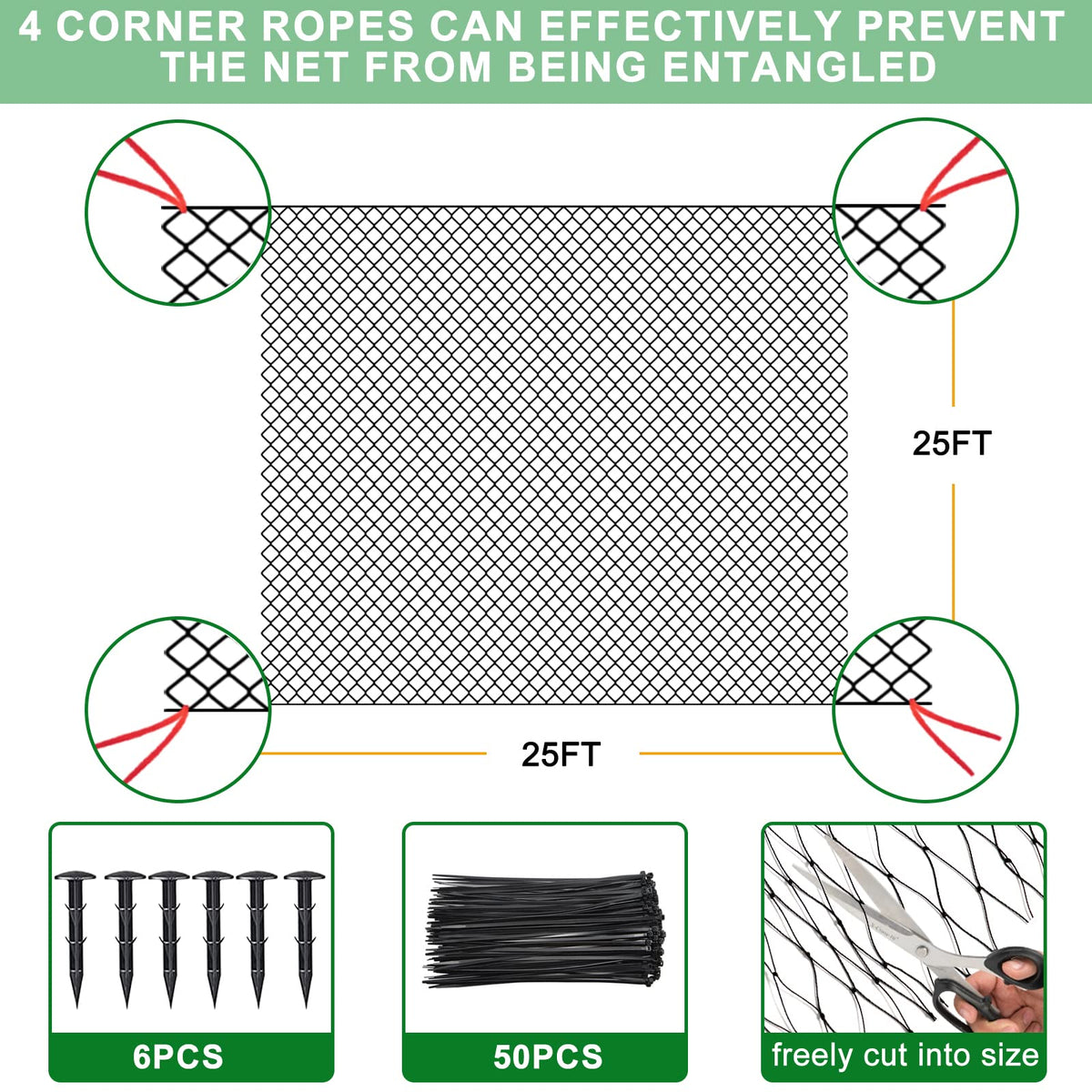 BSTPCOO nylon 3/4-inch mesh close-up shows UV-proof, durable construction.