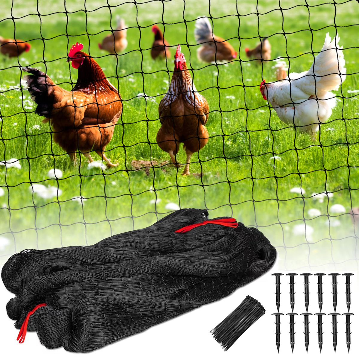 BSTPCOO nylon bird netting 50x50 2.4-inch mesh protects crops and reduces damage
