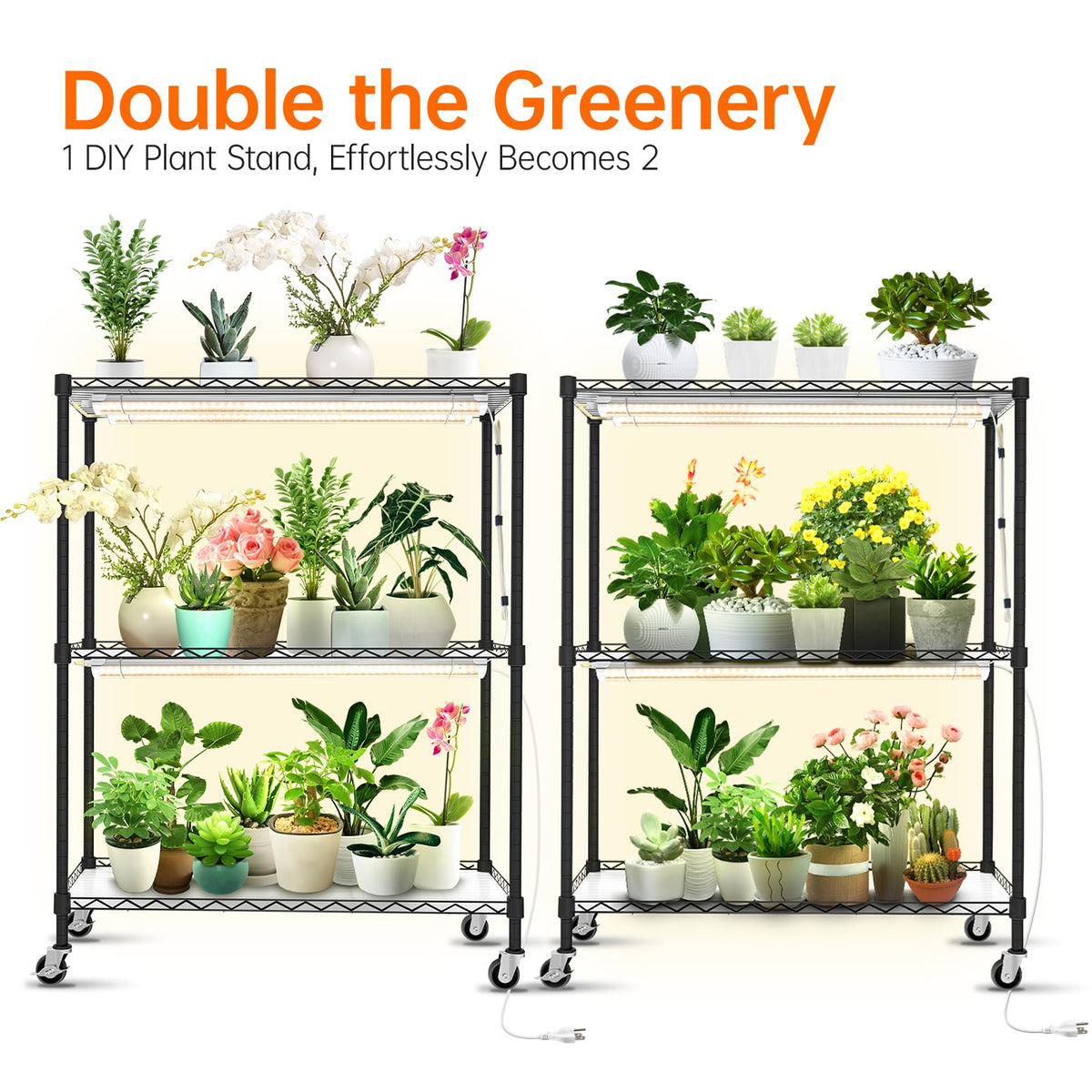 Bstrip eight full-spectrum grow lights provide broad coverage for plants