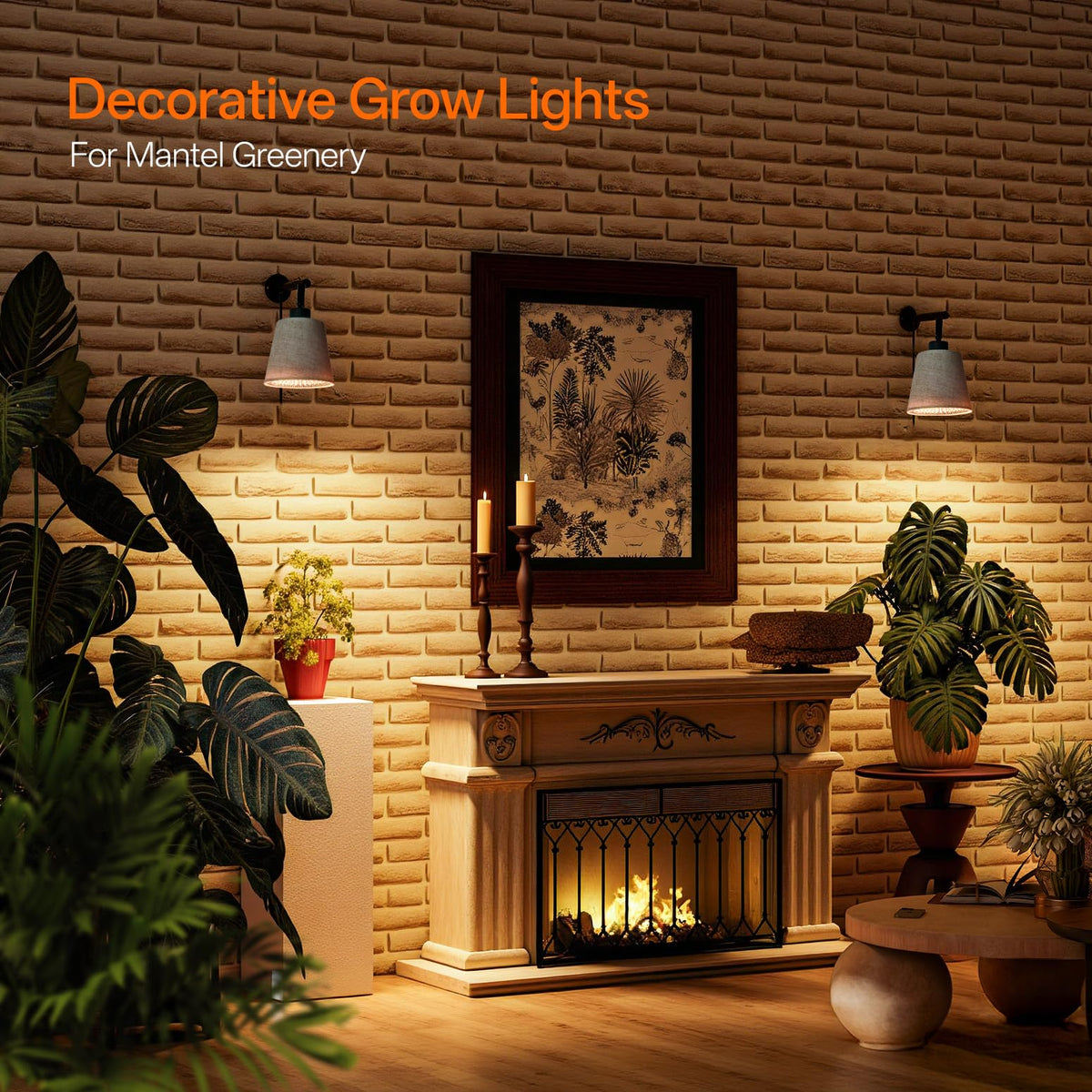 Bstrip linen shade provides soft warm illumination for plants